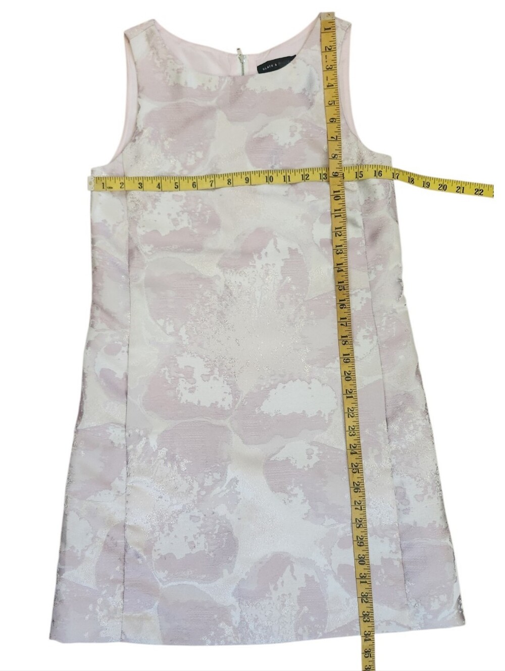 SLATE & WILLOW 'Andy' Pink & Silver Mini Shift Dress - Size XS - Picture 9 of 12